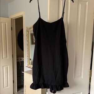 Women's Black Ruffle-Hem Dress